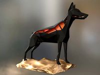 Voronoi Doberman Pinscher Rock | 3D