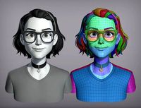 Cartoon female character Tianna base mesh