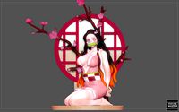 NEZUKO TIE UP VERSION KIMETSU ANIME CHARACTER PRETTY GIRL | 3D
