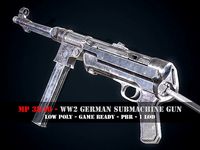 MP38 40 - WW2 German submachine gun - Game ready PBR