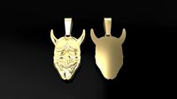 Hannya Mask Pendant 45mm Large Size With Bell | 3D