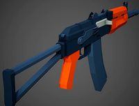 Stylized AKS 74U Rifle Low Poly Mobile Ready