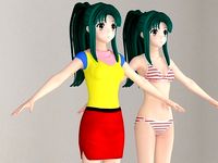 T pose nonrigged model of Kyoko Fubuki anime girl