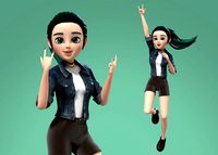 Cartoon Teenager Girl 3D model Rigged