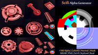 Unique Scifi Alpha Generator - SBSAR - 100 Ready output