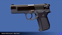 Low-Polygon Walther P88 Compact 9mm Pistol