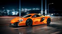 C4D Octane McLaren P1 render Highway racing city viaduct