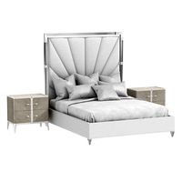 Michael Amini LANTERNA Upholstered Bed and nightstand