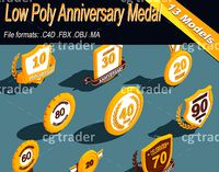 Low Poly Anniversary Medal Isometric Icon