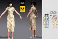 cheongsam Chi-pao chirpaur cheong-sam Marvelous Designer project