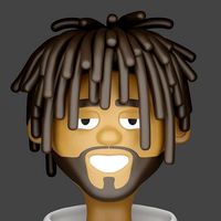 Man with dreadlocks High-poly