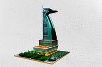 Avengers tower fully detailed with detailed landing plate