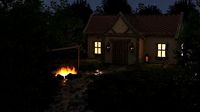 House and Campfire Scene made in Blender