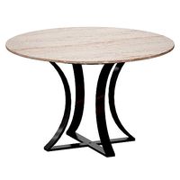 Damen 48 White Travertine Marble Top Dining Table