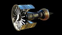 High Poly Airplane Jet Engine 3D model