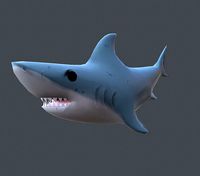 Low poly shark with animations