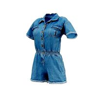 Buttoned Jeans Romper