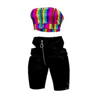 DOLLSKILL Biker Pants Rainbow Top