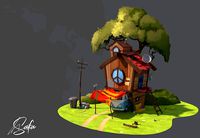 stylized house 3d