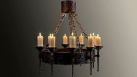 Candle Chandelier B - High and Low Poly Models