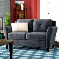 Liston Microfiber Microsuede 57 Round Arm Loveseat