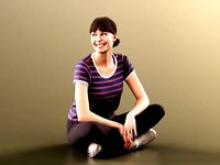 Alyssa 11535 - Smiling Young Woman Sitting On The Ground