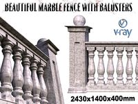 White marble fence balasins and columns