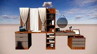 study table with dressing table