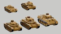 Set of low poly tanks