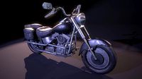 Low poly Harley Davidson Fatboy 1990 Motorcycle