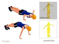 Push Up Exercise Woman Animation