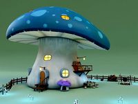 Mushroom House Scene