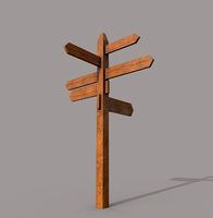 Wooden PBR Signpost
