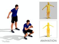 Squats  Exercise Man Animation