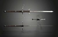 Lowpoly Two-Handed Medieval Flamberge Sword