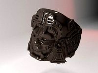 Aztec zodiac ring | 3D