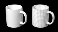 Coffee and Tea Ceramic Mug Base Mesh