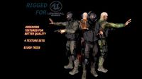 Lowpoly soldier comandos multi texture set