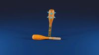 3D Low-poly Model game assets game ready weapons cudgel