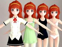 T pose nonrigged model of Arisa Takanomiya anime girl