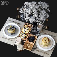 Table setting with gypsophila