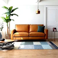 Baum Natural Cotton Leather 3 Seater Sofa