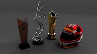 Trophy and Helmet