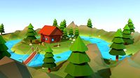 Cartoon low poly wilderness scene