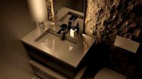 Rocky bathroom interior scene