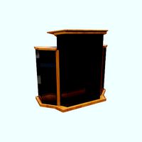 Wood and glass pulpit with support