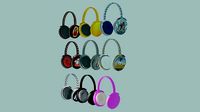 Headphone collection with different textures