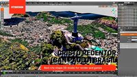 Large map of Cristo Redentor San Paolo BRASIL With Texture
