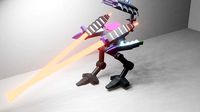 animated lowpoly mech
