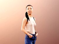 Anita 11344 - Summer Girl Waiting With Hands In Her Pockets